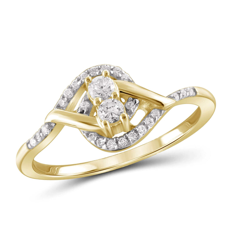 I Love Us™ Two-Stone Ring 1/5ct tw Diamonds 14K White Gold or Yellow Gold  "My Best friend is My true love™", SALE, JewelMORE.com  - JewelMORE.com