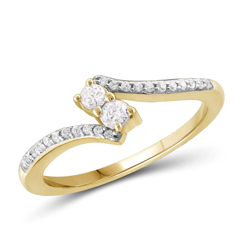 I Love Us™ Two-Stone Ring 1/4ct tw Diamonds 14K White Gold or Yellow Gold  "My Best friend is My true love™", SALE, JewelMORE.com  - JewelMORE.com
