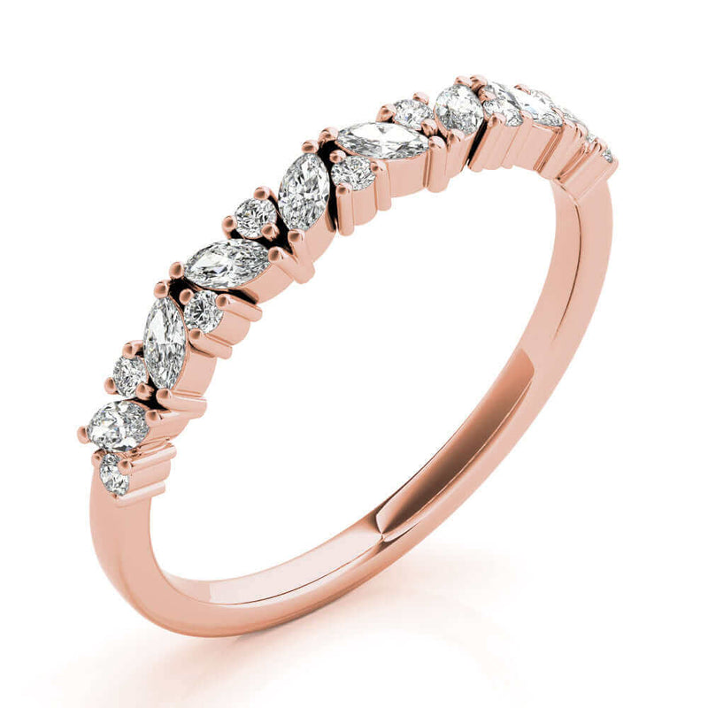 Marquise Natural Diamond Wedding Band Ring