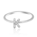 JewelMore Sterling Silver Diamond Accent stackable Initial Ring (petite), diamond ring, JewelMORE.com  - JewelMORE.com