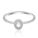 JewelMore Sterling Silver Diamond Accent stackable Initial Ring (petite), diamond ring, JewelMORE.com  - JewelMORE.com