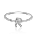 JewelMore Sterling Silver Diamond Accent stackable Initial Ring (petite), diamond ring, JewelMORE.com  - JewelMORE.com