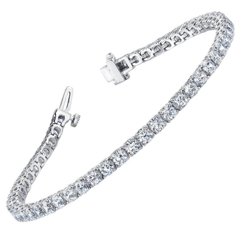 JewelMore 2.00-15.00 Carat Diamond, Tennis Bracelet (J-K, I2-I3) 14K White Gold, Yellow Gold or Rose Gold4 Prong Set Round-cut Diamond Bracelet | Real Diamond Jewelry for Women