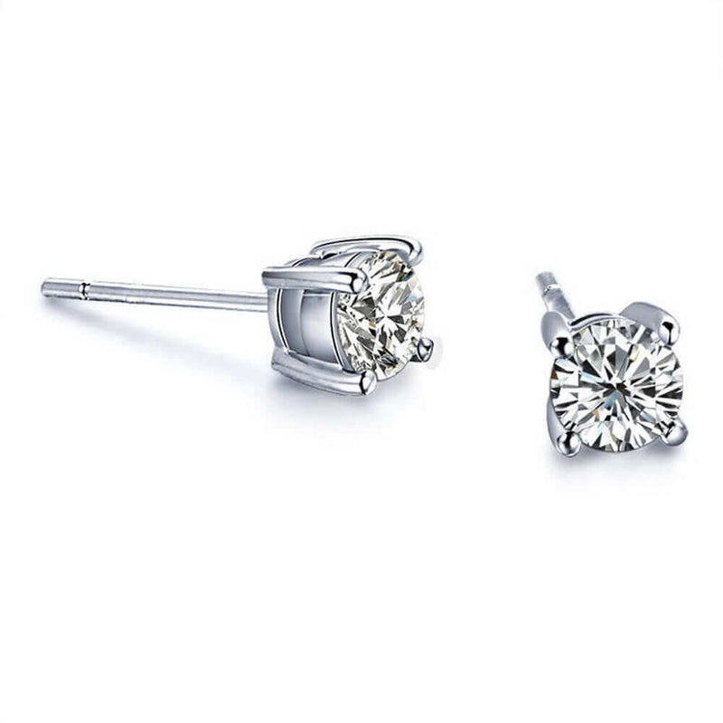 JewelMore 1/4ct tw Diamond Stud Earring in 14k White Gold, , JewelMORE.com  - JewelMORE.com