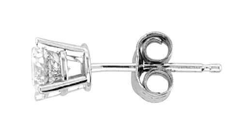 JewelMore 1/4ct tw Diamond Stud Earring in 14k White Gold, , JewelMORE.com  - JewelMORE.com