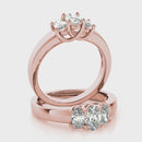 JewelMore 1.5 Carat and 2.5 Carat 3 stones Oval Lab Grown Diamond Engagement Ring for Women | 14K Gold | F-G Color, VS-SI Clarity | Outstanding Designed Set | 30 Day Free Return