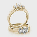 3 stones Oval Lab Grown Diamond Engagement Ring for Women 