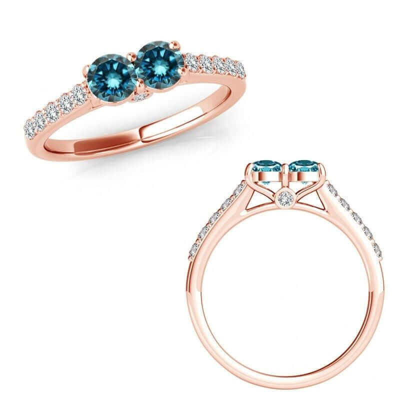 I Love Us™  Two-Stone Ring 3/4 ct tw Diamonds 14K White Gold  "My Best friend is My true love™", Two Stone Ring, JewelMORE.com  - JewelMORE.com