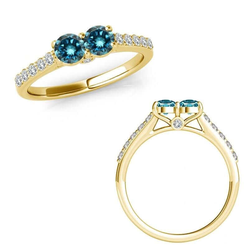 I Love Us™  Two-Stone Ring 1 ct tw Diamonds 14K White Gold  "My Best friend is My true love™", Two Stone RINGS, JewelMORE.com  - JewelMORE.com