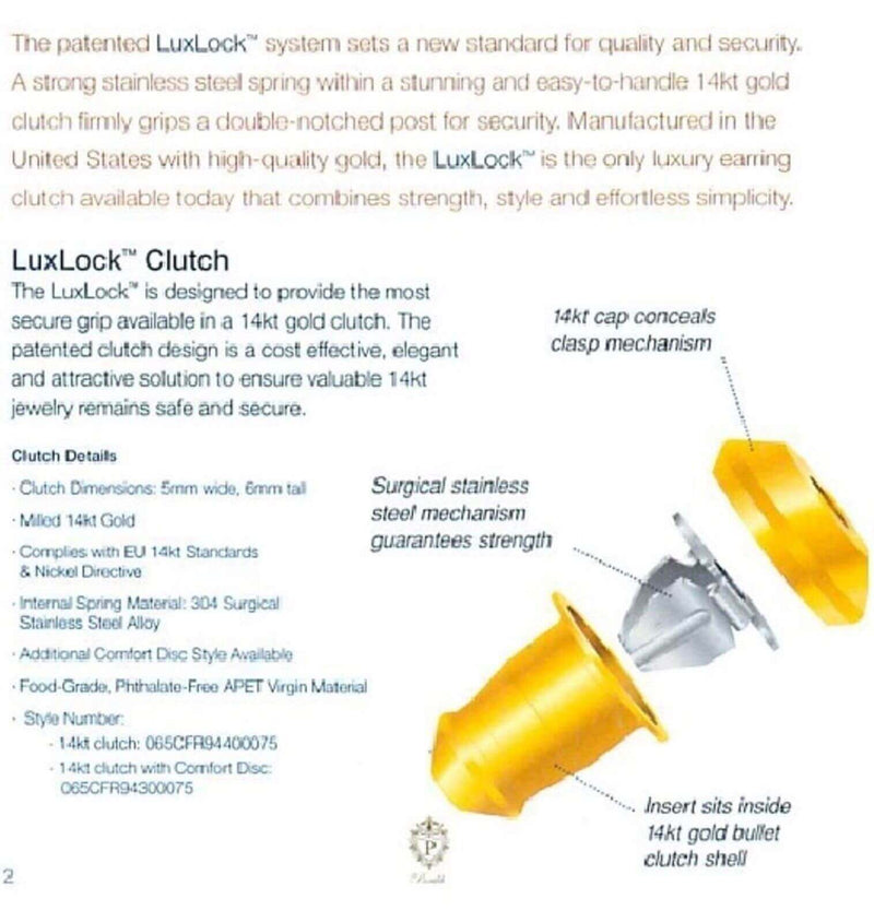  LuxLock World's Most Secure USA Patented Replacement Earring 