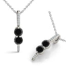 Blue Diamond Two 2 Stone Pendant