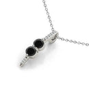 Blue Diamond Two 2 Stone Pendant