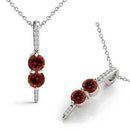 Blue Diamond Two 2 Stone Pendant