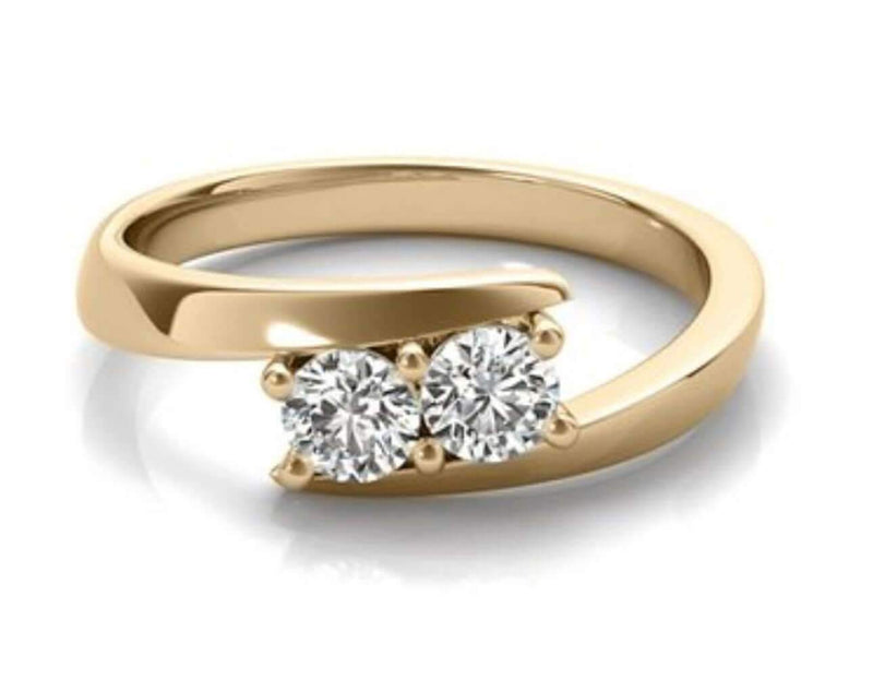 I Love Us™  Two-Stone Ring 1/2 ct tw Diamonds 14K Yellow Gold  "My Best friend is My true love™", RINGS, JewelMORE.com  - JewelMORE.com